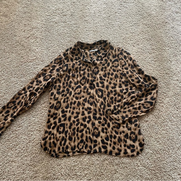 Reformation Leopard Print Button Down Shirt - Picture 2 of 8